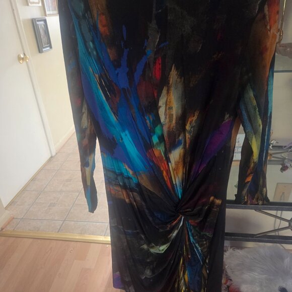 Ted Baker Vivid long dress and sleeves dress size 4. Zips up the back. Cinch low - Picture 2 of 10